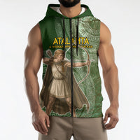 Atalanta Greek Mythology Huntress Archer Sleeveless Zip Hoodie Ancient Greek Meander Pattern
