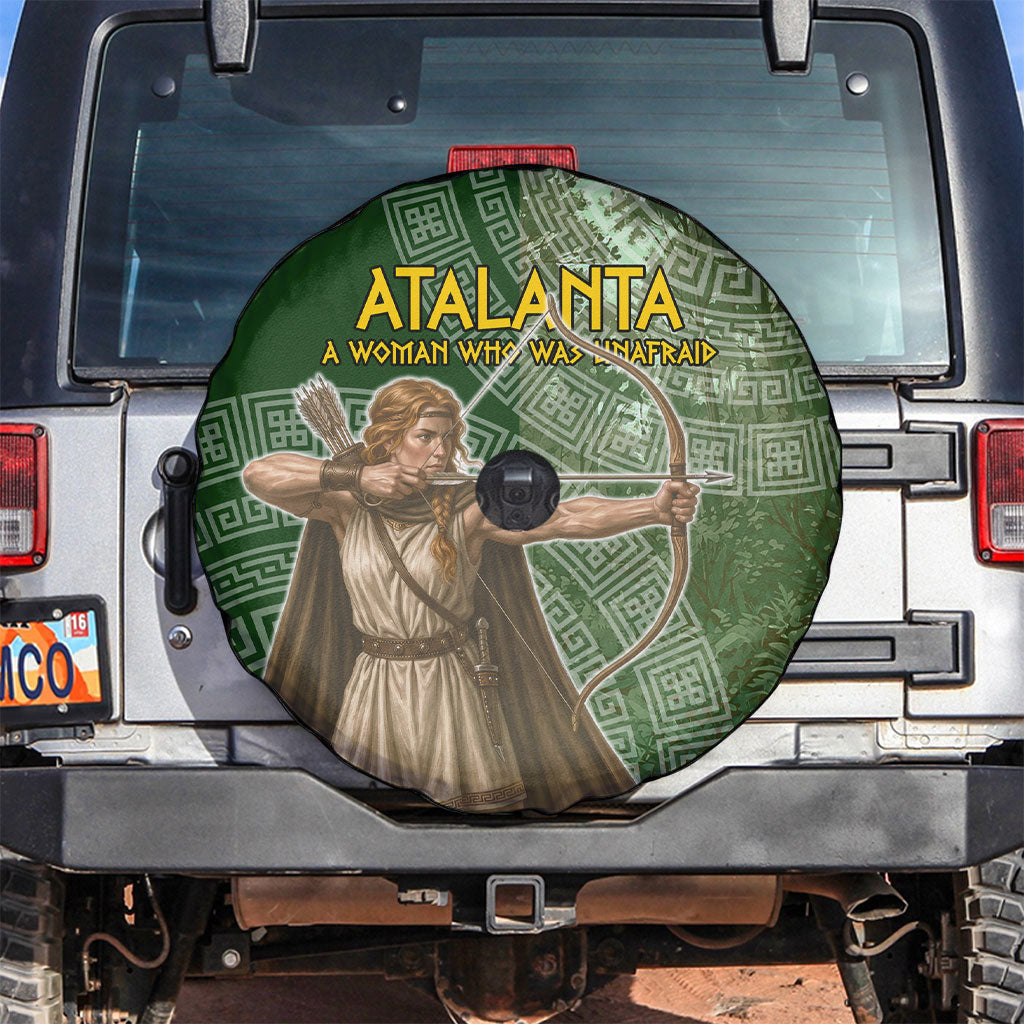 Atalanta Greek Mythology Huntress Archer Spare Tire Cover Ancient Greek Meander Pattern