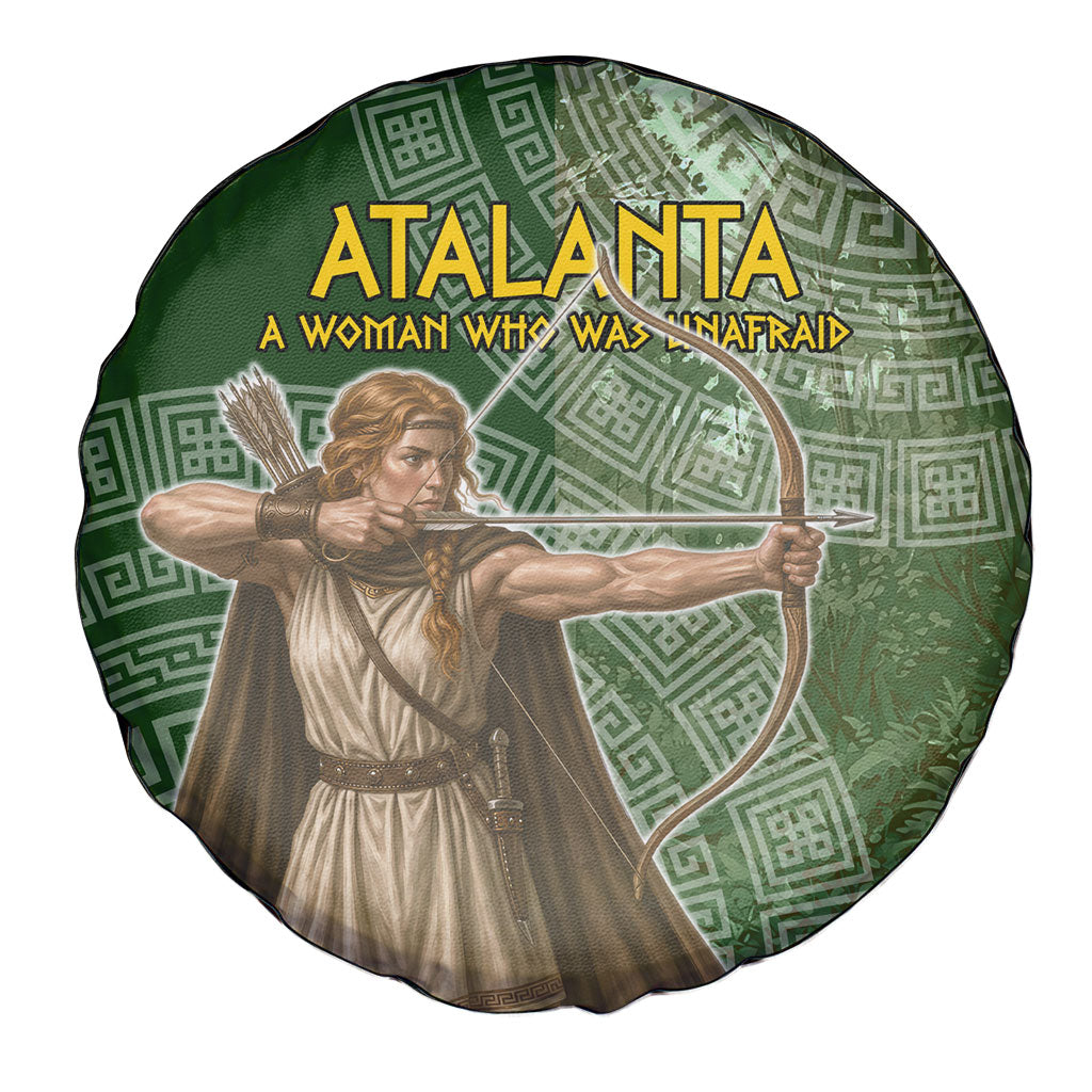 Atalanta Greek Mythology Huntress Archer Spare Tire Cover Ancient Greek Meander Pattern