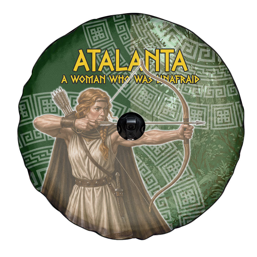 Atalanta Greek Mythology Huntress Archer Spare Tire Cover Ancient Greek Meander Pattern