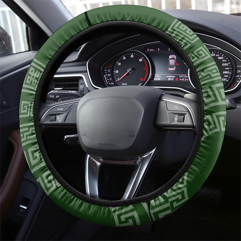 Atalanta Greek Mythology Huntress Archer Steering Wheel Cover Ancient Greek Meander Pattern