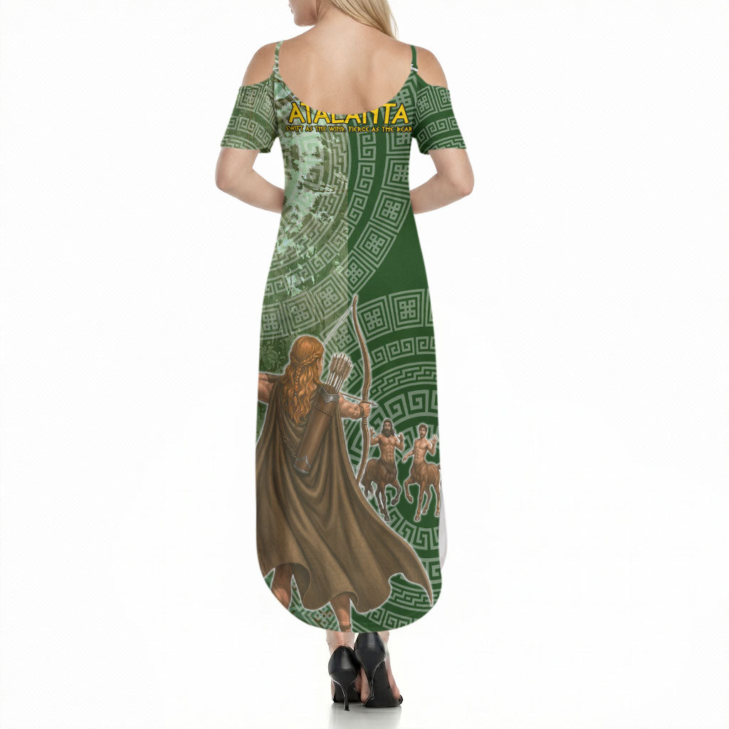 Atalanta Greek Mythology Huntress Archer Summer Maxi Dress Ancient Greek Meander Pattern