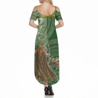 Atalanta Greek Mythology Huntress Archer Summer Maxi Dress Ancient Greek Meander Pattern