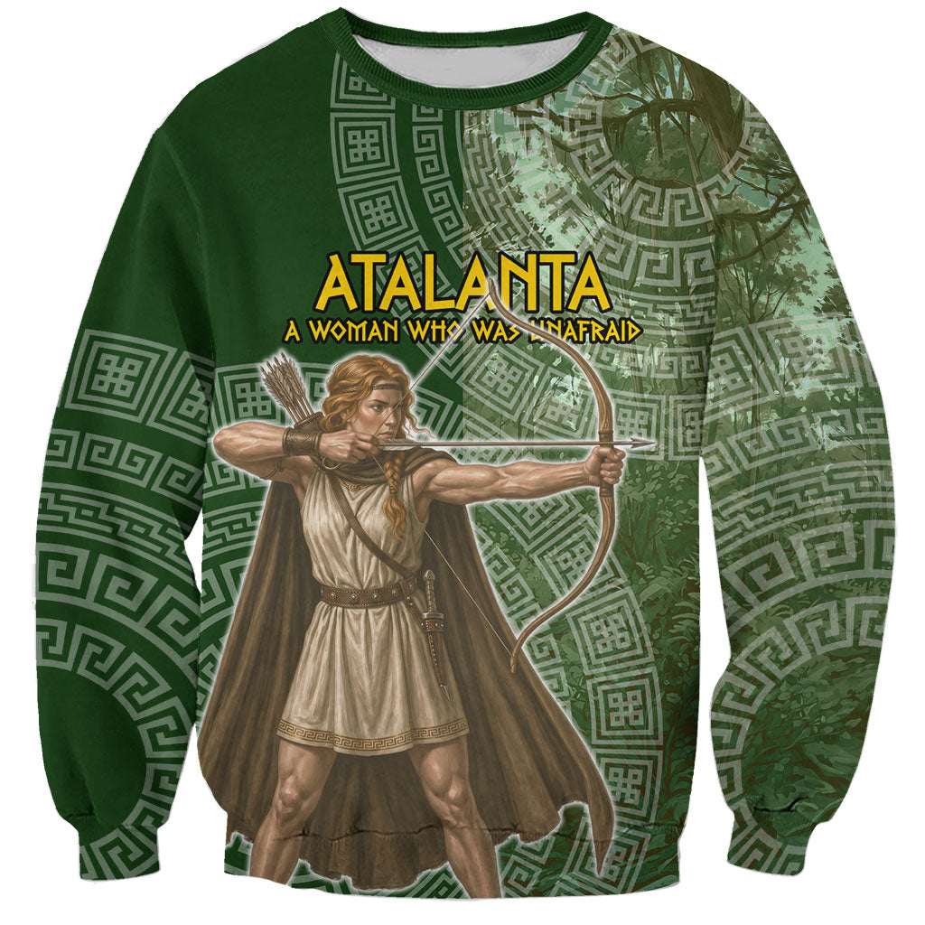 Atalanta Greek Mythology Huntress Archer Sweatshirt Ancient Greek Meander Pattern