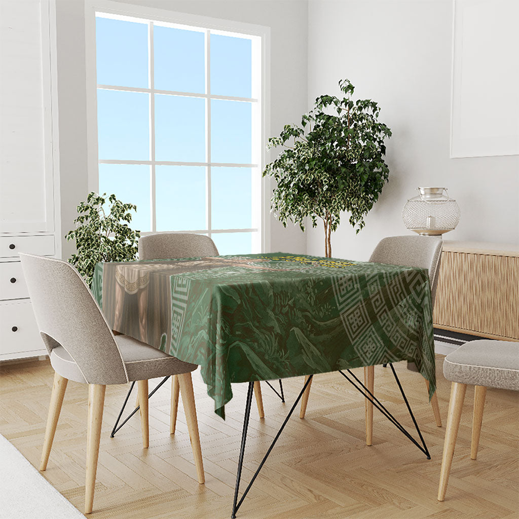 Atalanta Greek Mythology Huntress Archer Tablecloth Ancient Greek Meander Pattern