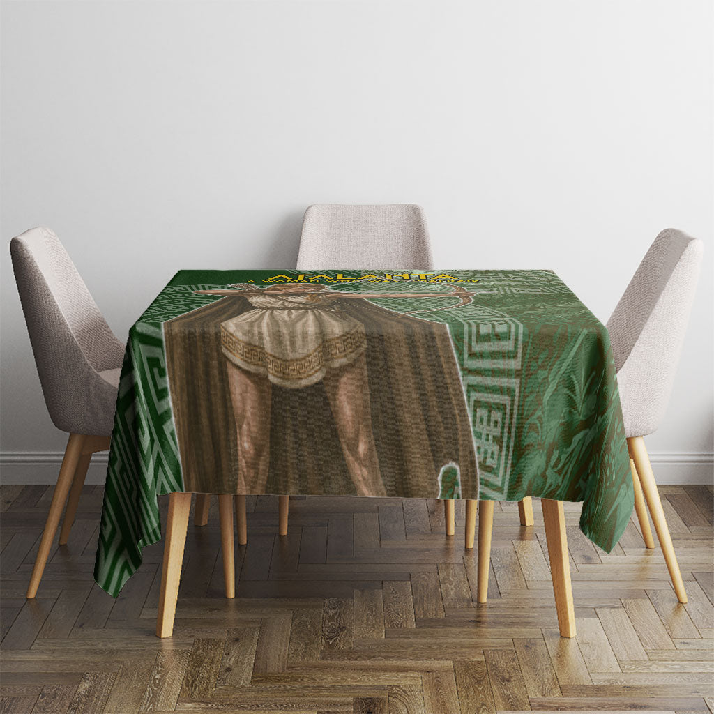 Atalanta Greek Mythology Huntress Archer Tablecloth Ancient Greek Meander Pattern