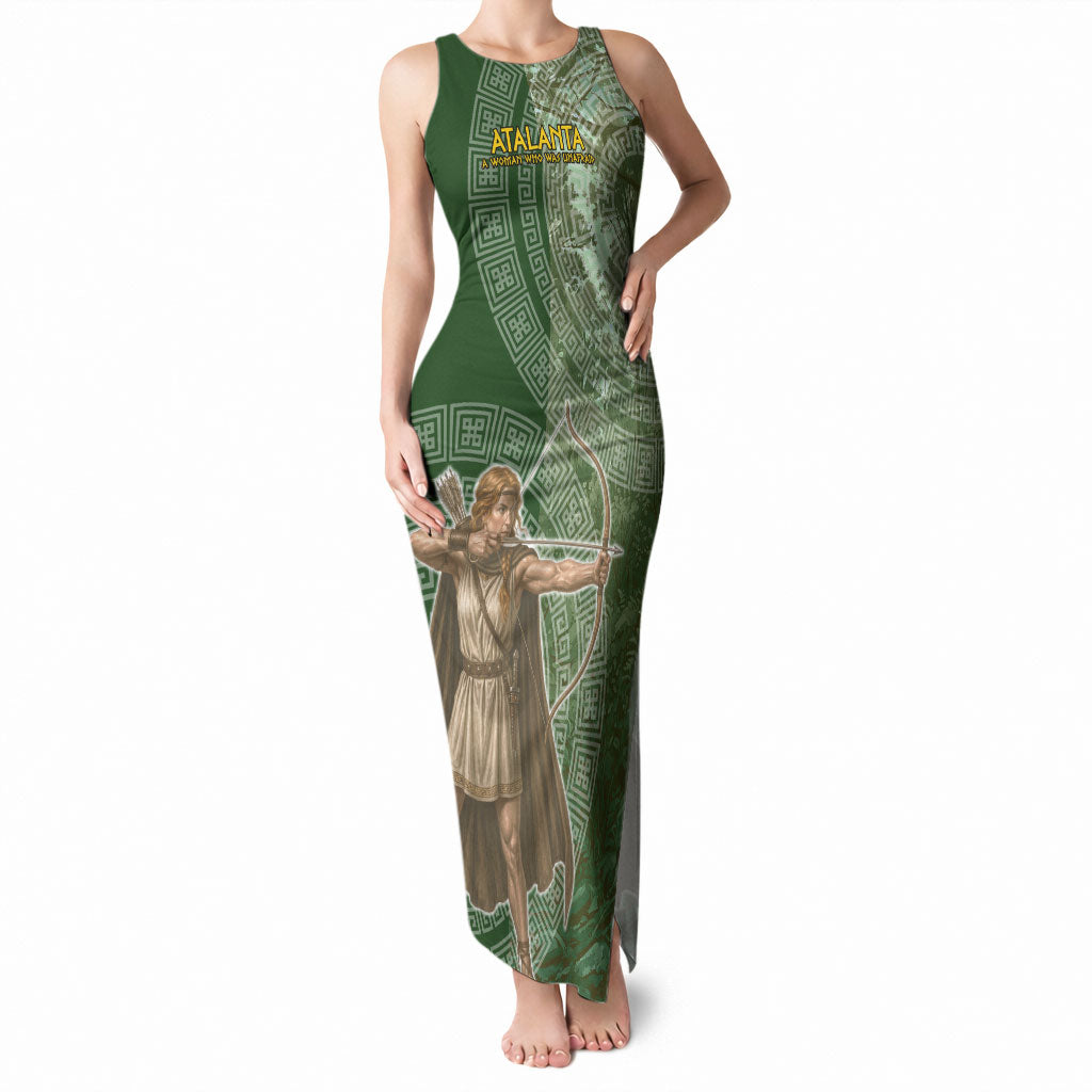 Atalanta Greek Mythology Huntress Archer Tank Maxi Dress Ancient Greek Meander Pattern