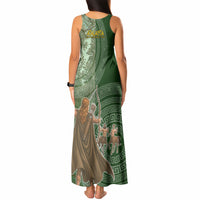 Atalanta Greek Mythology Huntress Archer Tank Maxi Dress Ancient Greek Meander Pattern