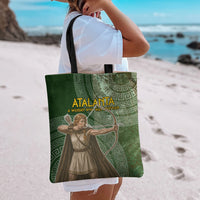 Atalanta Greek Mythology Huntress Archer Tote Bag Ancient Greek Meander Pattern