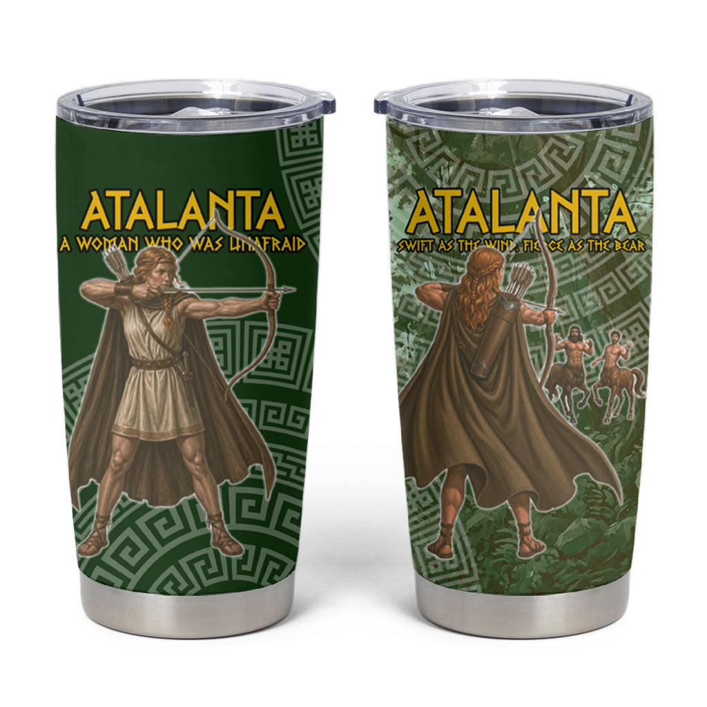 Atalanta Greek Mythology Huntress Archer Tumbler Cup Ancient Greek Meander Pattern