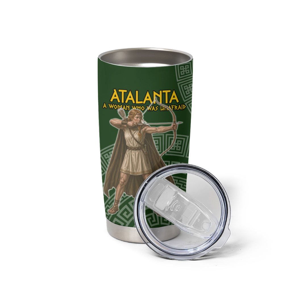 Atalanta Greek Mythology Huntress Archer Tumbler Cup Ancient Greek Meander Pattern