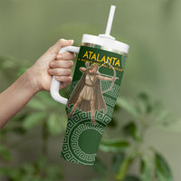 Atalanta Greek Mythology Huntress Archer Tumbler With Handle Ancient Greek Meander Pattern