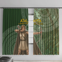 Atalanta Greek Mythology Huntress Archer Window Curtain Ancient Greek Meander Pattern
