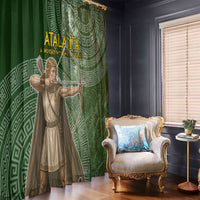 Atalanta Greek Mythology Huntress Archer Window Curtain Ancient Greek Meander Pattern