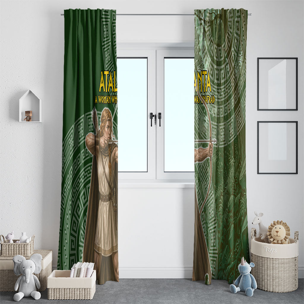 Atalanta Greek Mythology Huntress Archer Window Curtain Ancient Greek Meander Pattern
