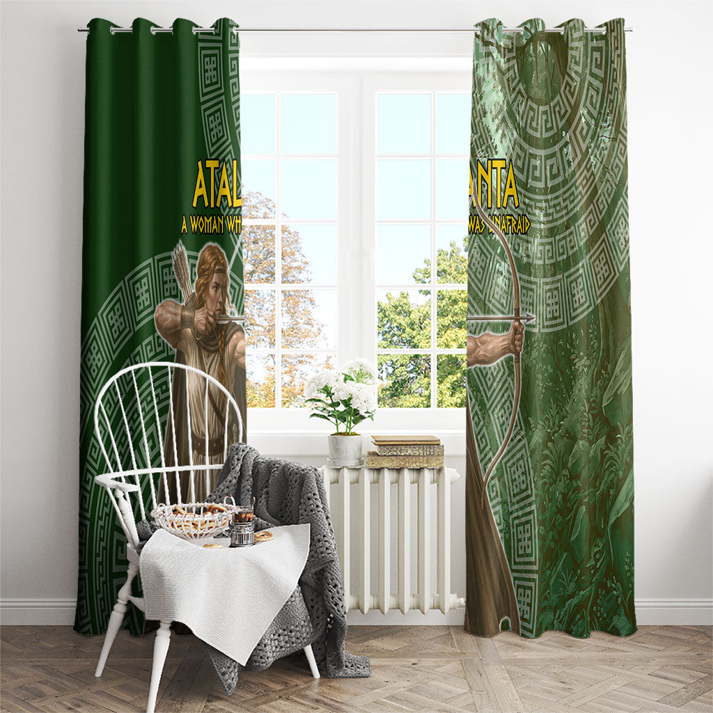 Atalanta Greek Mythology Huntress Archer Window Curtain Ancient Greek Meander Pattern