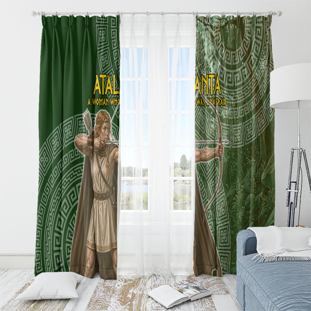 Atalanta Greek Mythology Huntress Archer Window Curtain Ancient Greek Meander Pattern