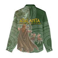Atalanta Greek Mythology Huntress Archer Women Casual Shirt Ancient Greek Meander Pattern