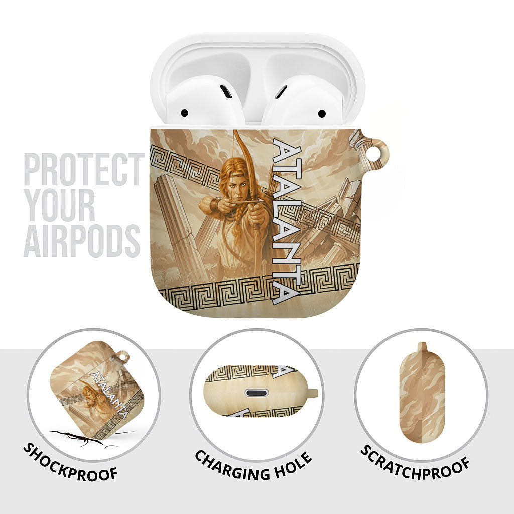 Atalanta Greek Mythology Huntress Archer AirPods Case Ancient Greek Heroine Goddess Vintage Meander Artwork