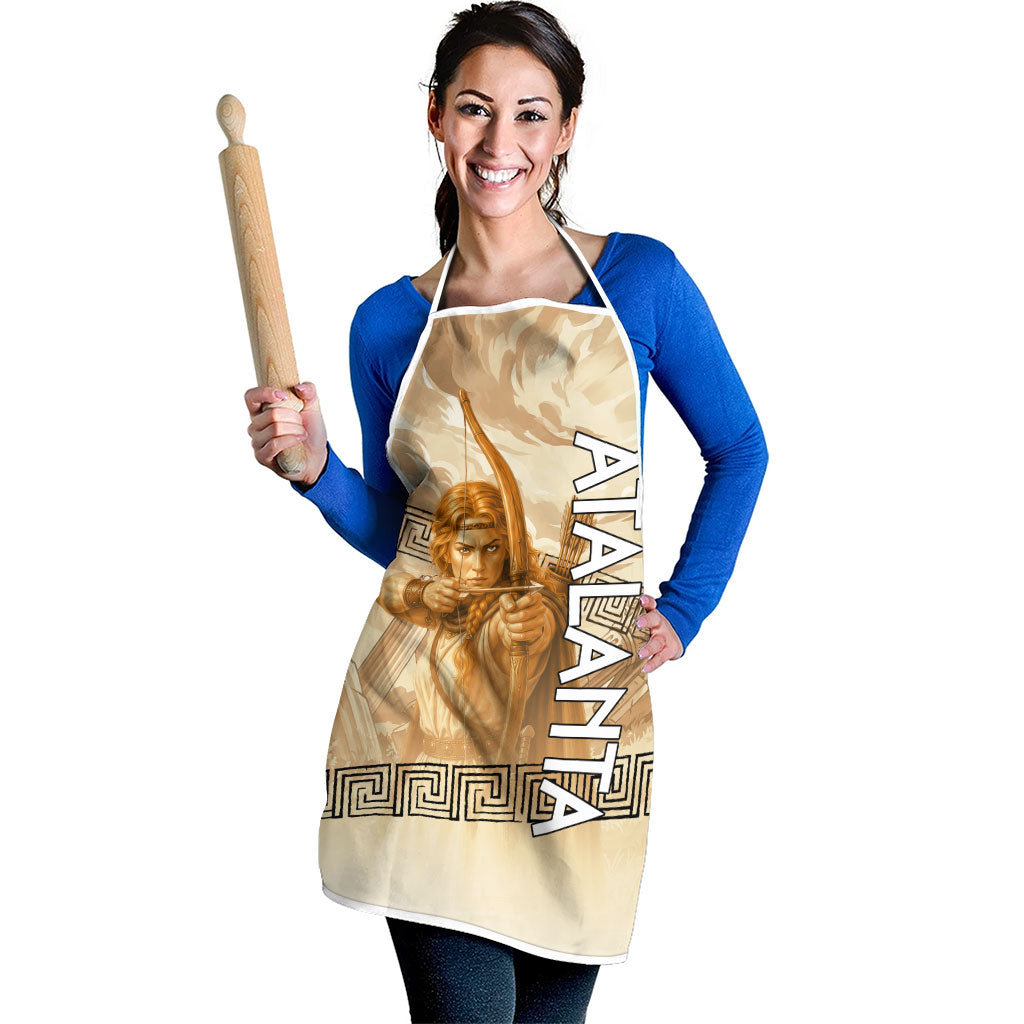 Atalanta Greek Mythology Huntress Archer Apron Ancient Greek Heroine Goddess Vintage Meander Artwork
