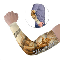 Atalanta Greek Mythology Huntress Archer Arm Sleeves Ancient Greek Heroine Goddess Vintage Meander Artwork