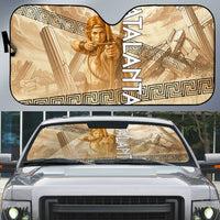 Atalanta Greek Mythology Huntress Archer Auto Sun Shade Ancient Greek Heroine Goddess Vintage Meander Artwork