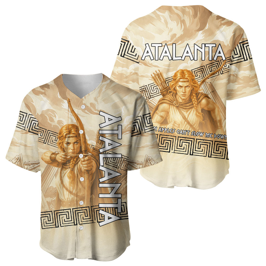 Atalanta Greek Mythology Huntress Archer Baseball Jersey Ancient Greek Heroine Goddess Vintage Meander Artwork