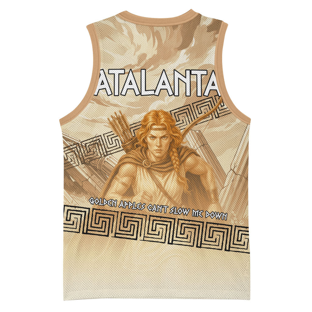 Atalanta Greek Mythology Huntress Archer Basketball Jersey Ancient Greek Heroine Goddess Vintage Meander Artwork