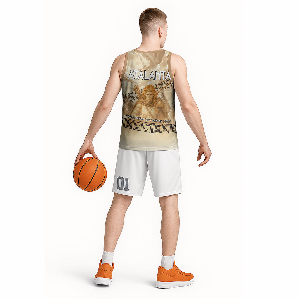 Atalanta Greek Mythology Huntress Archer Basketball Jersey Ancient Greek Heroine Goddess Vintage Meander Artwork