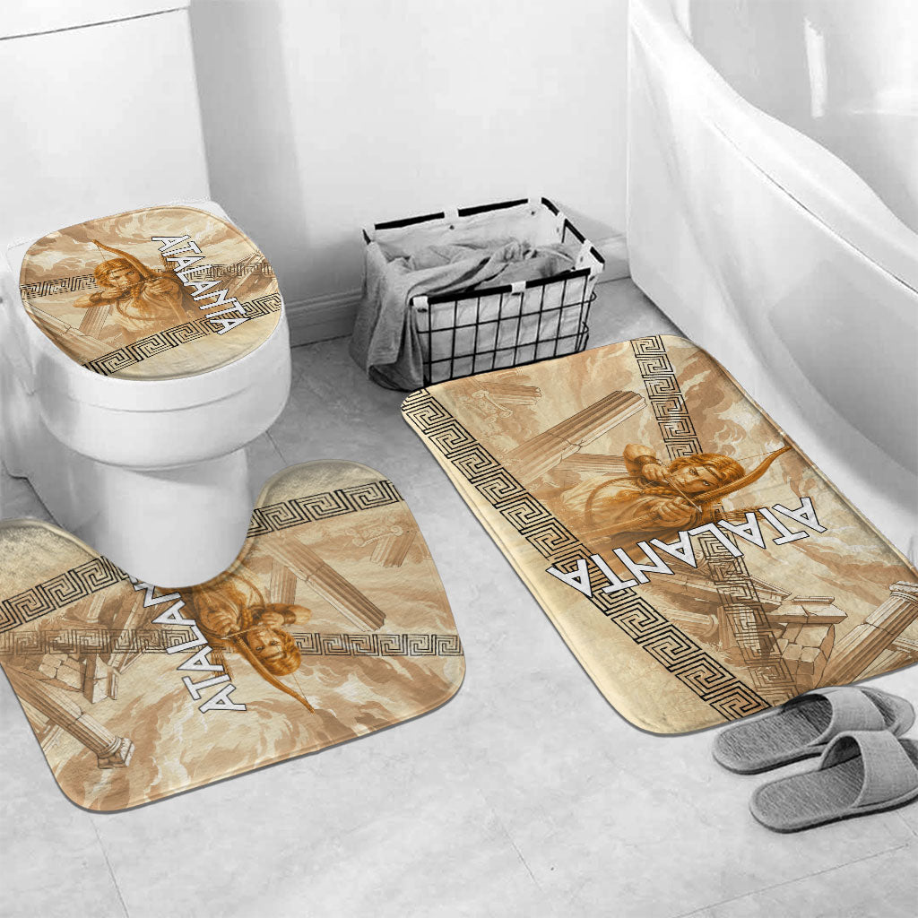 Atalanta Greek Mythology Huntress Archer Bathroom Set Ancient Greek Heroine Goddess Vintage Meander Artwork