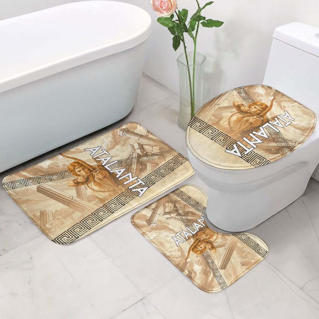 Atalanta Greek Mythology Huntress Archer Bathroom Set Ancient Greek Heroine Goddess Vintage Meander Artwork
