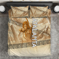Atalanta Greek Mythology Huntress Archer Bedding Set Ancient Greek Heroine Goddess Vintage Meander Artwork