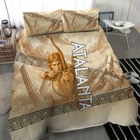Atalanta Greek Mythology Huntress Archer Bedding Set Ancient Greek Heroine Goddess Vintage Meander Artwork