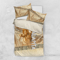 Atalanta Greek Mythology Huntress Archer Bedding Set Ancient Greek Heroine Goddess Vintage Meander Artwork