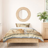 Atalanta Greek Mythology Huntress Archer Bedding Set Ancient Greek Heroine Goddess Vintage Meander Artwork