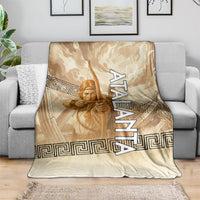 Atalanta Greek Mythology Huntress Archer Blanket Ancient Greek Heroine Goddess Vintage Meander Artwork