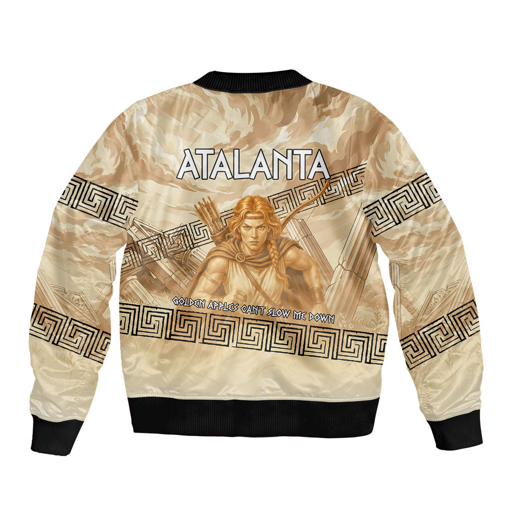 Atalanta Greek Mythology Huntress Archer Bomber Jacket Ancient Greek Heroine Goddess Vintage Meander Artwork