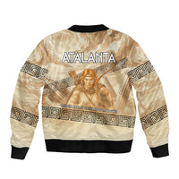 Atalanta Greek Mythology Huntress Archer Bomber Jacket Ancient Greek Heroine Goddess Vintage Meander Artwork