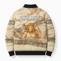 Atalanta Greek Mythology Huntress Archer Bomber Puffer Jacket Ancient Greek Heroine Goddess Vintage Meander Artwork