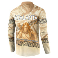 Atalanta Greek Mythology Huntress Archer Button Sweatshirt Ancient Greek Heroine Goddess Vintage Meander Artwork