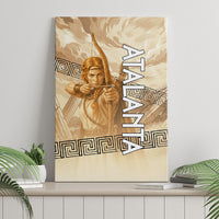 Atalanta Greek Mythology Huntress Archer Canvas Wall Art Ancient Greek Heroine Goddess Vintage Meander Artwork