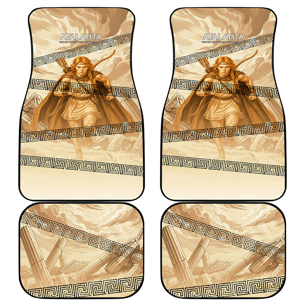 Atalanta Greek Mythology Huntress Archer Car Mats Ancient Greek Heroine Goddess Vintage Meander Artwork