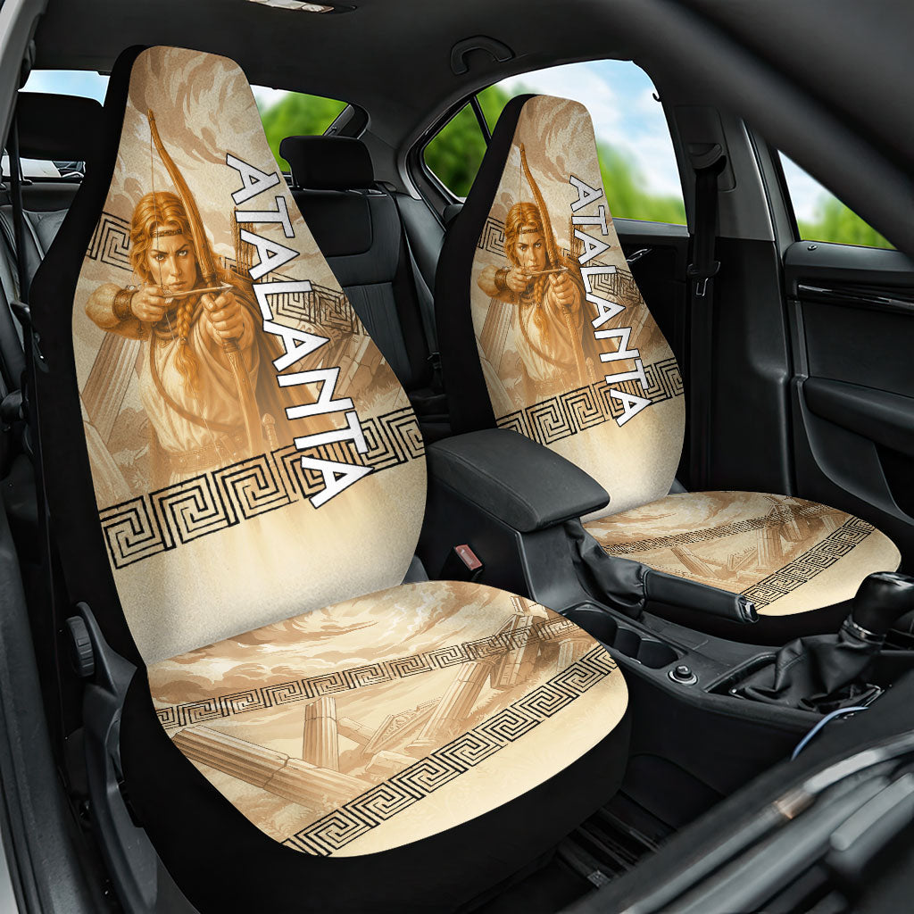 Atalanta Greek Mythology Huntress Archer Car Seat Cover Ancient Greek Heroine Goddess Vintage Meander Artwork