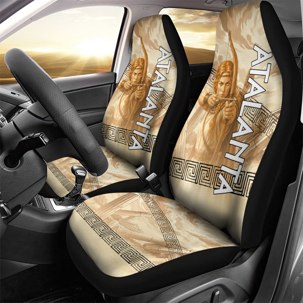 Atalanta Greek Mythology Huntress Archer Car Seat Cover Ancient Greek Heroine Goddess Vintage Meander Artwork