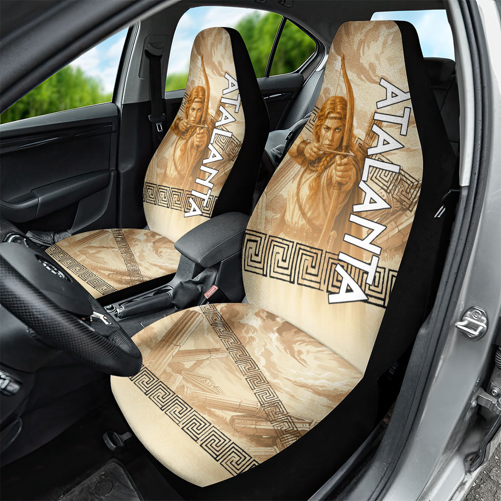 Atalanta Greek Mythology Huntress Archer Car Seat Cover Ancient Greek Heroine Goddess Vintage Meander Artwork