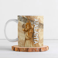 Atalanta Greek Mythology Huntress Archer Ceramic Mug Ancient Greek Heroine Goddess Vintage Meander Artwork