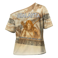 Atalanta Greek Mythology Huntress Archer Cross Shoulder Shirt Ancient Greek Heroine Goddess Vintage Meander Artwork