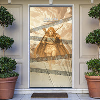 Atalanta Greek Mythology Huntress Archer Door Cover Ancient Greek Heroine Goddess Vintage Meander Artwork