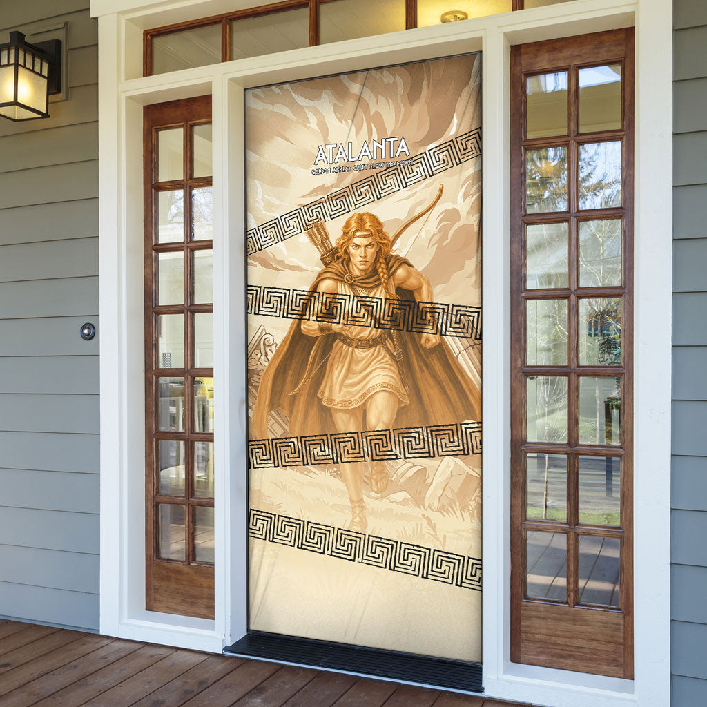 Atalanta Greek Mythology Huntress Archer Door Cover Ancient Greek Heroine Goddess Vintage Meander Artwork