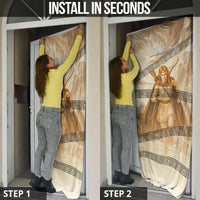 Atalanta Greek Mythology Huntress Archer Door Cover Ancient Greek Heroine Goddess Vintage Meander Artwork